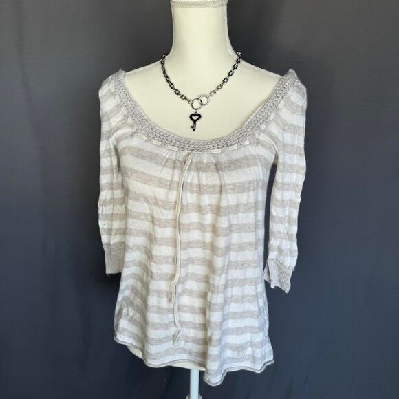 y2k abercrombie striped babydoll sweater - Picture 2 of 6